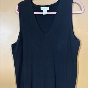 HC531 Worthington Size 1X Black Button Cardigan And Sleeveless Top